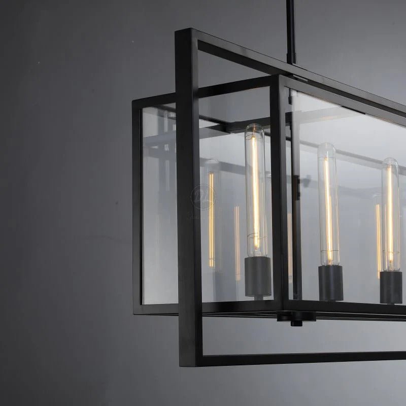 54 Inch Glass Rectangular Chandelier - Beckman - Cyran Lamps