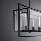 54 Inch Glass Rectangular Chandelier - Beckman - Cyran Lamps