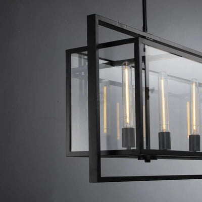 54 Inch Glass Rectangular Chandelier - Beckman - Cyran Lamps