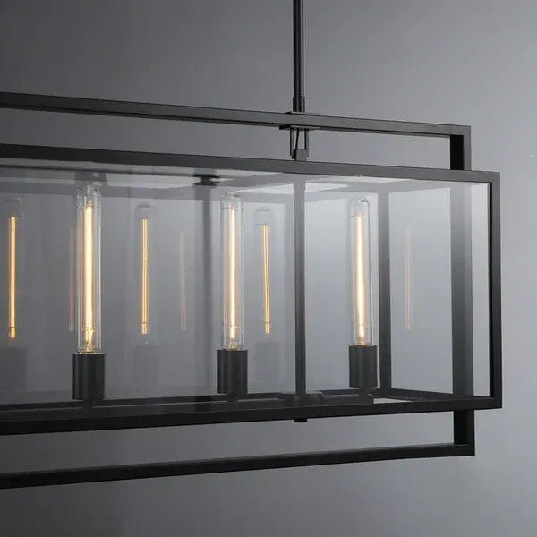 54 Inch Glass Rectangular Chandelier - Beckman - Cyran Lamps