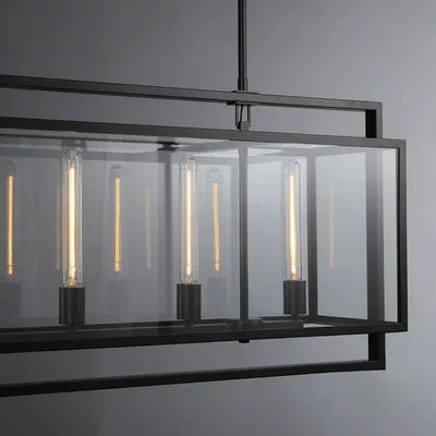 54 Inch Glass Rectangular Chandelier - Beckman - Cyran Lamps