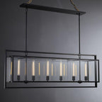54 Inch Glass Rectangular Chandelier - Beckman - Cyran Lamps