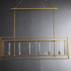 54 Inch Glass Rectangular Chandelier - Beckman - Cyran Lamps