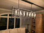 54 Inch Glass Rectangular Chandelier - Beckman - Cyran Lamps