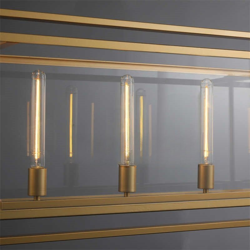 54 Inch Glass Rectangular Chandelier - Beckman - Cyran Lamps