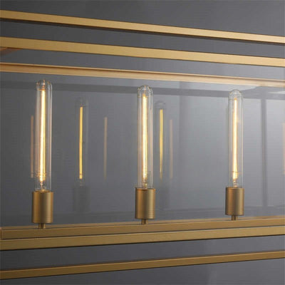 54 Inch Glass Rectangular Chandelier - Beckman - Cyran Lamps