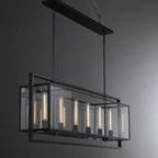 54 Inch Glass Rectangular Chandelier - Beckman - Cyran Lamps