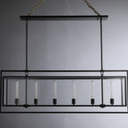 54 Inch Glass Rectangular Chandelier - Beckman - Cyran Lamps