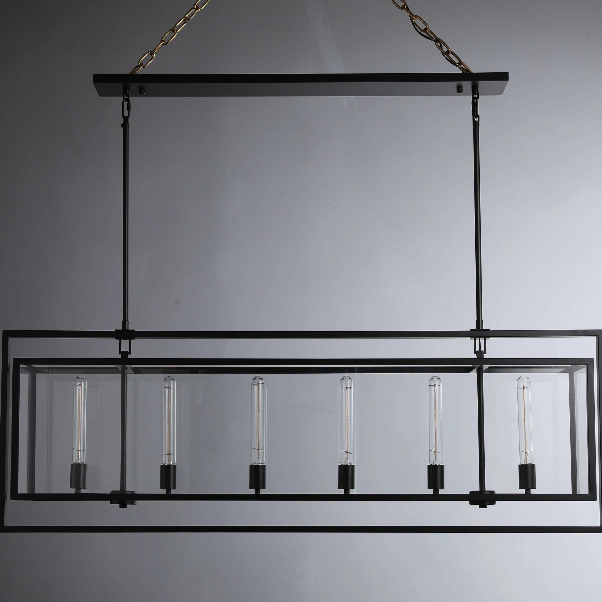 54 Inch Glass Rectangular Chandelier - Beckman - Cyran Lamps