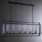 54 Inch Glass Rectangular Chandelier - Beckman - Cyran Lamps