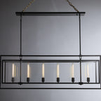 54 Inch Glass Rectangular Chandelier - Beckman - Cyran Lamps