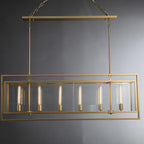54 Inch Glass Rectangular Chandelier - Beckman - Cyran Lamps
