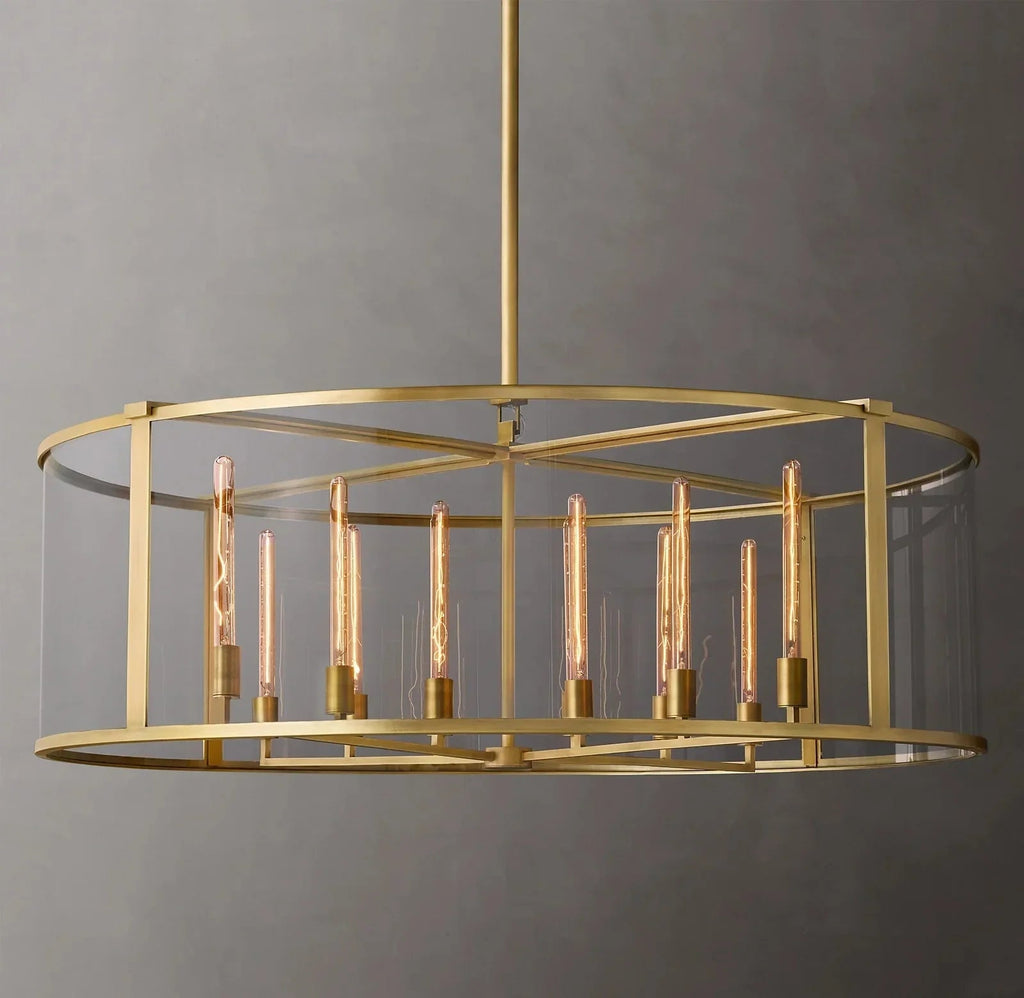 55 Inch Glass Drum Chandelier - Beckman - Cyran Lamps