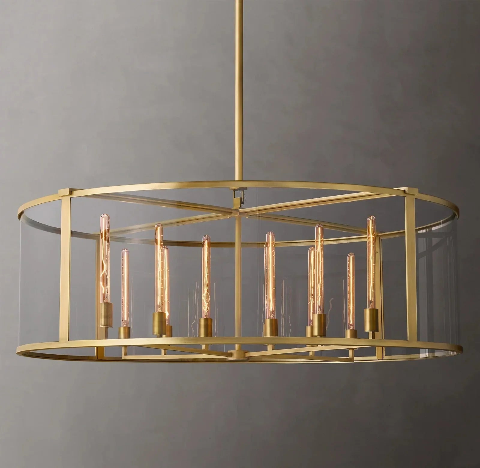 55 Inch Glass Drum Chandelier - Beckman - Cyran Lamps