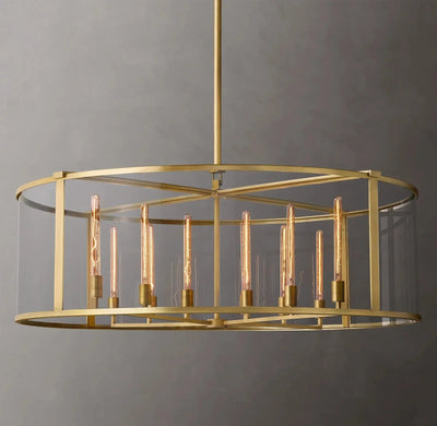 55 Inch Glass Drum Chandelier - Beckman - Cyran Lamps
