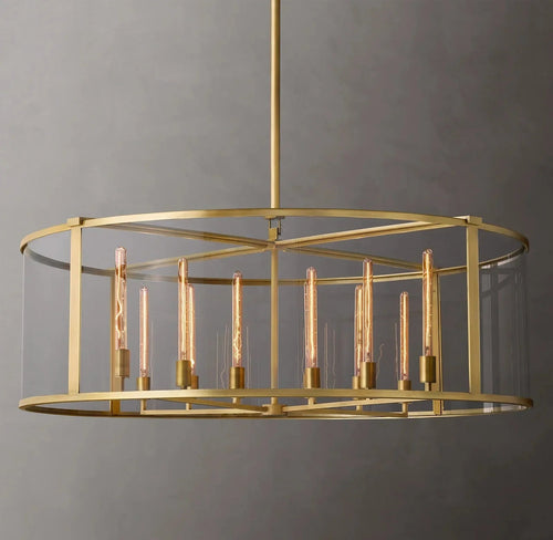 55 Inch Glass Drum Chandelier - Beckman - Cyran Lamps