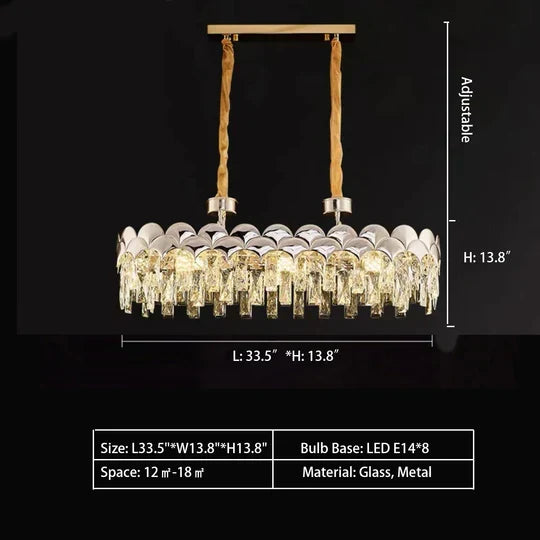 Modern Fish Scale Tiered Crystal Pendant Chandelier Suit for Living Room & Bedroom