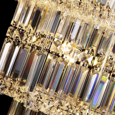 Extra Large Plaza Hall Multi-Tier Crystal Chandelier Foyer Living Room Staircase Ceiling Lighting Fixture In Chrome/Gold Finish