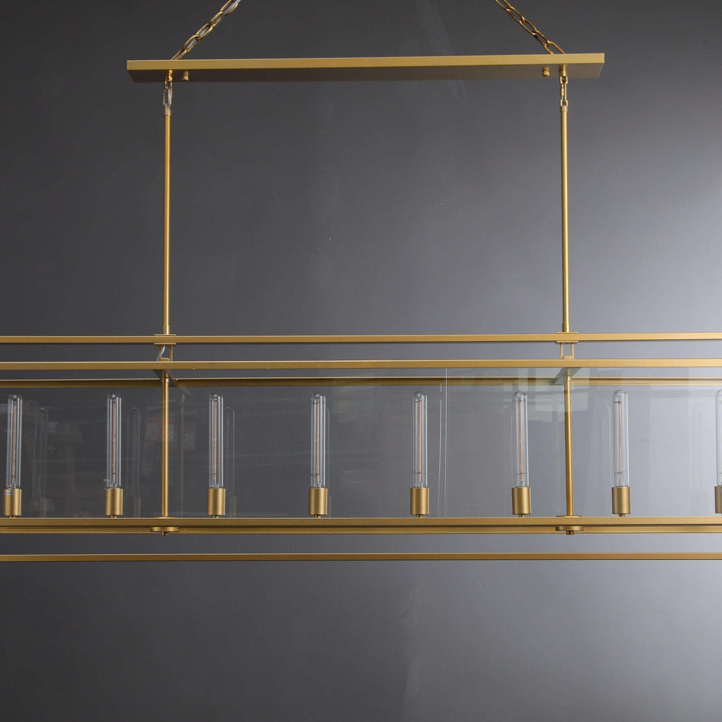 72 Inch Glass Rectangular Chandelier - Beckman - Cyran Lamps