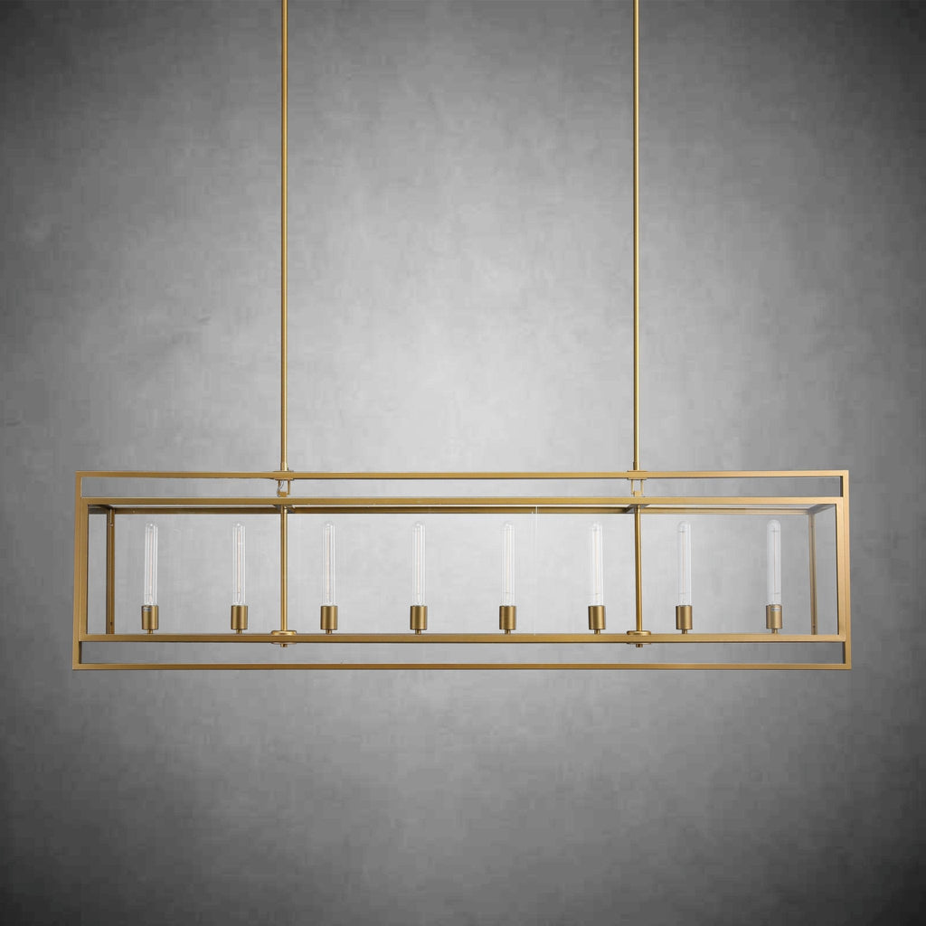 72 Inch Glass Rectangular Chandelier - Beckman - Cyran Lamps