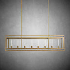 72 Inch Glass Rectangular Chandelier - Beckman - Cyran Lamps