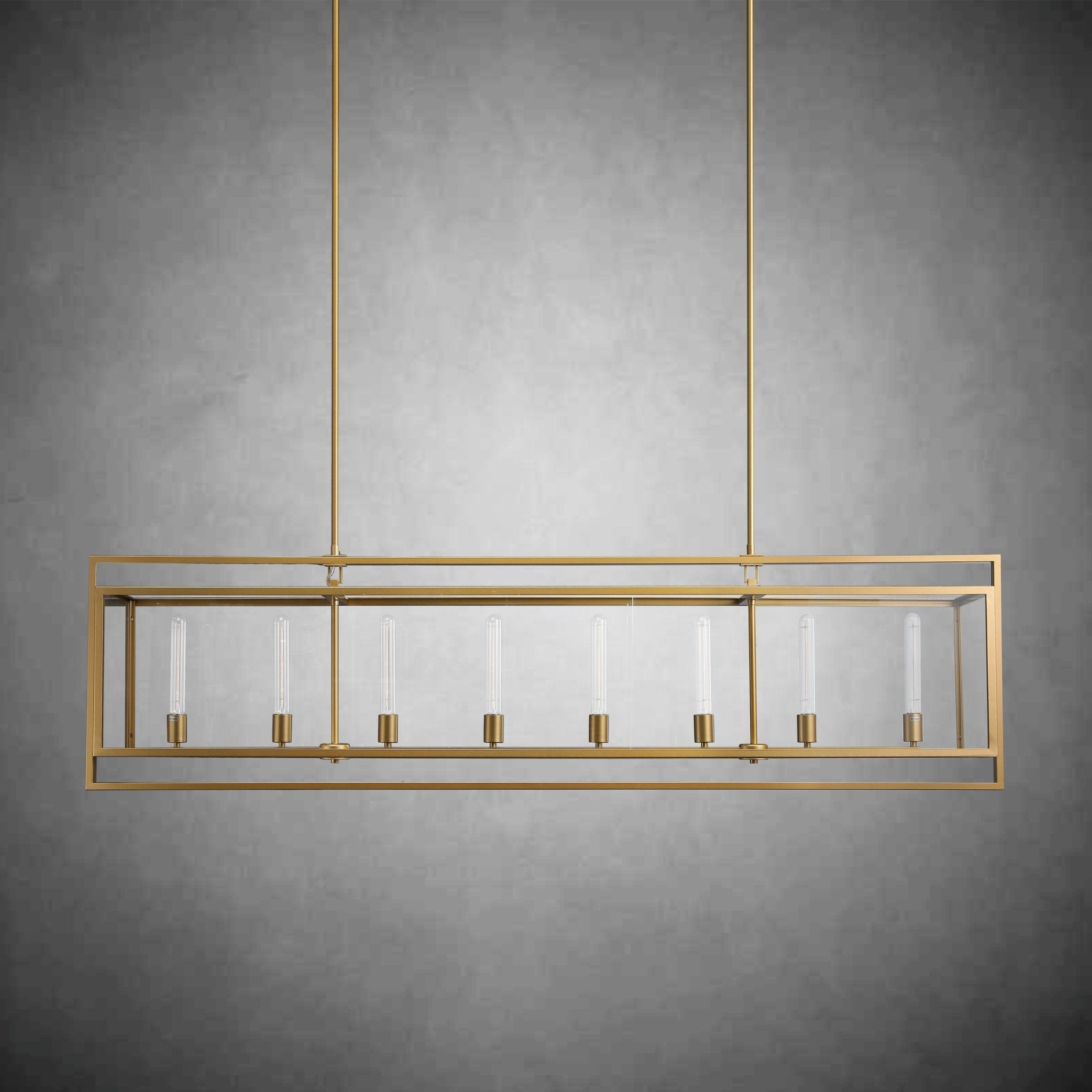 72 Inch Glass Rectangular Chandelier - Beckman - Cyran Lamps