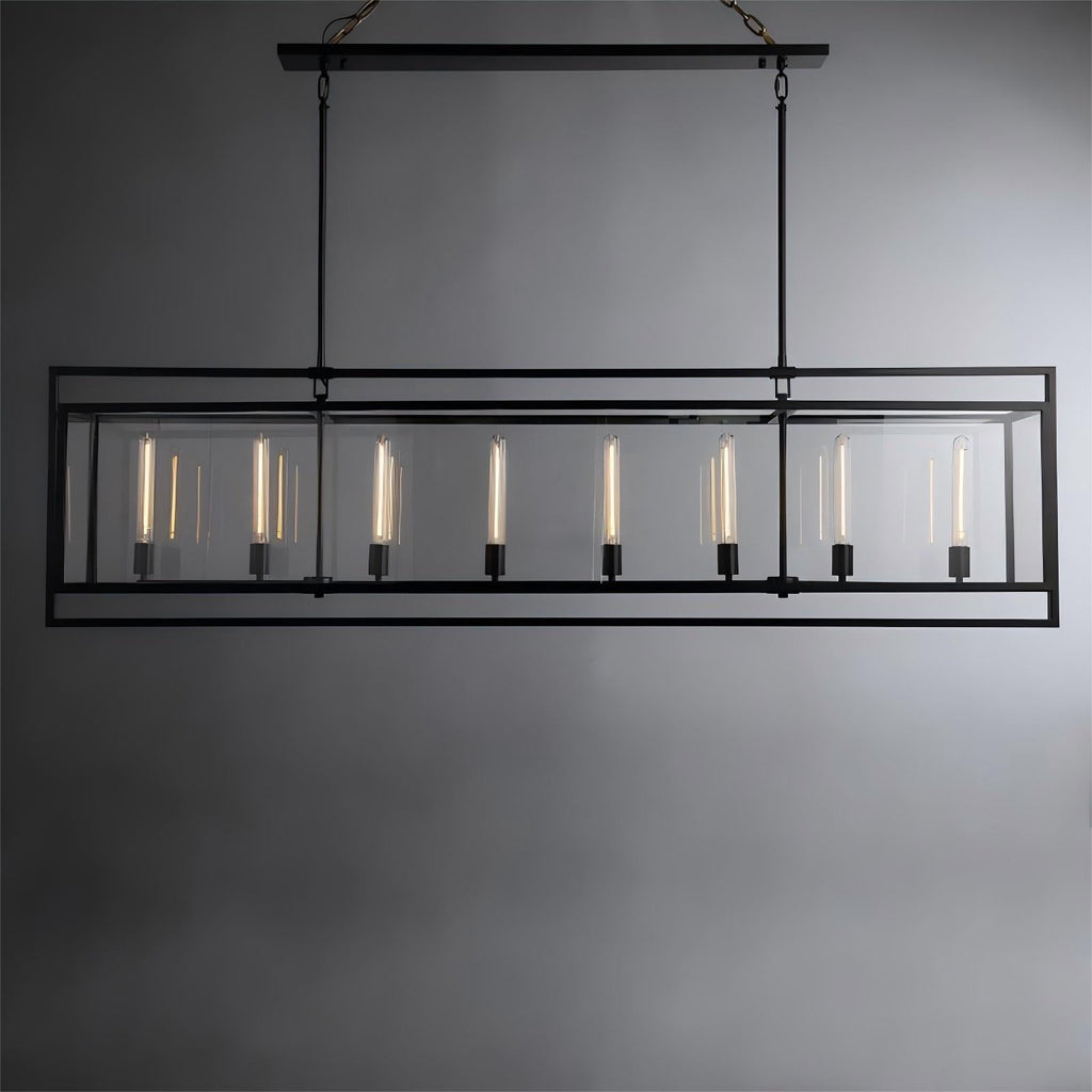 72 Inch Glass Rectangular Chandelier - Beckman - Cyran Lamps