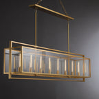 72 Inch Glass Rectangular Chandelier - Beckman - Cyran Lamps