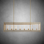72 Inch Glass Rectangular Chandelier - Beckman - Cyran Lamps