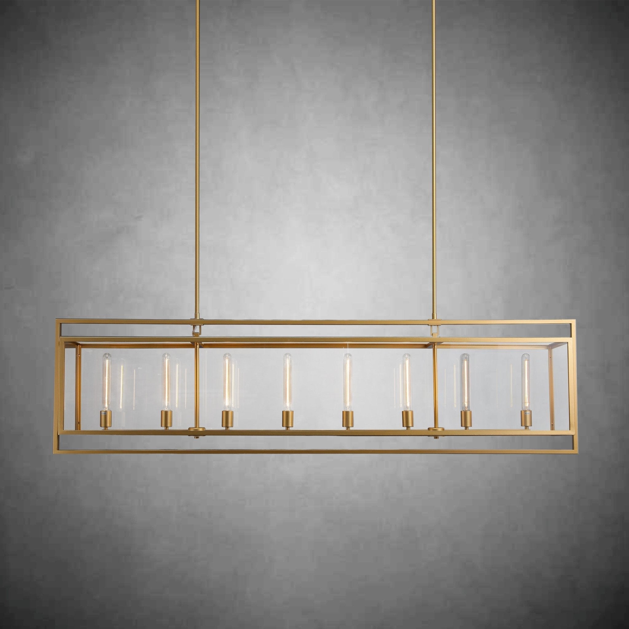 72 Inch Glass Rectangular Chandelier - Beckman - Cyran Lamps