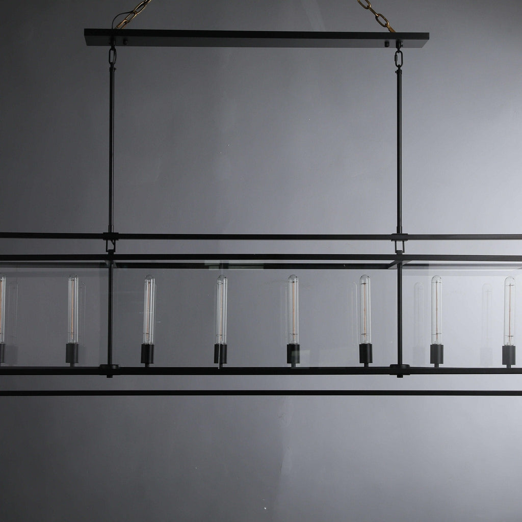 72 Inch Glass Rectangular Chandelier - Beckman - Cyran Lamps