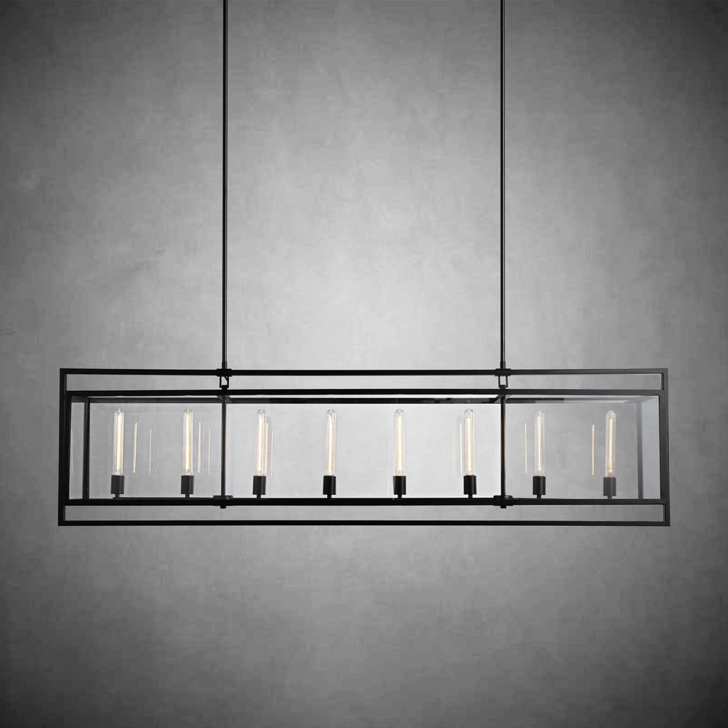 72 Inch Glass Rectangular Chandelier - Beckman - Cyran Lamps