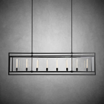72 Inch Glass Rectangular Chandelier - Beckman - Cyran Lamps