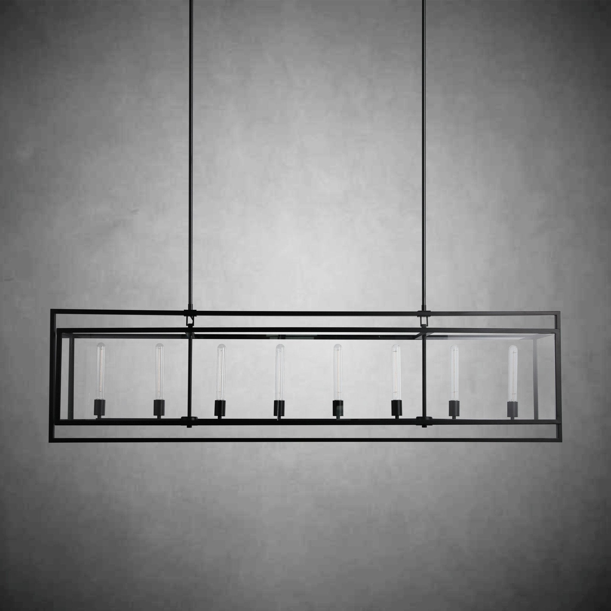 72 Inch Glass Rectangular Chandelier - Beckman - Cyran Lamps