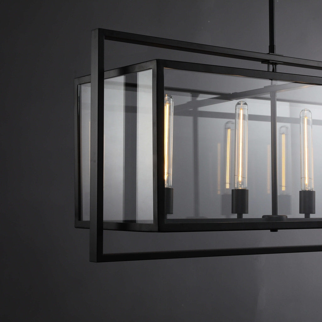 72 Inch Glass Rectangular Chandelier - Beckman - Cyran Lamps