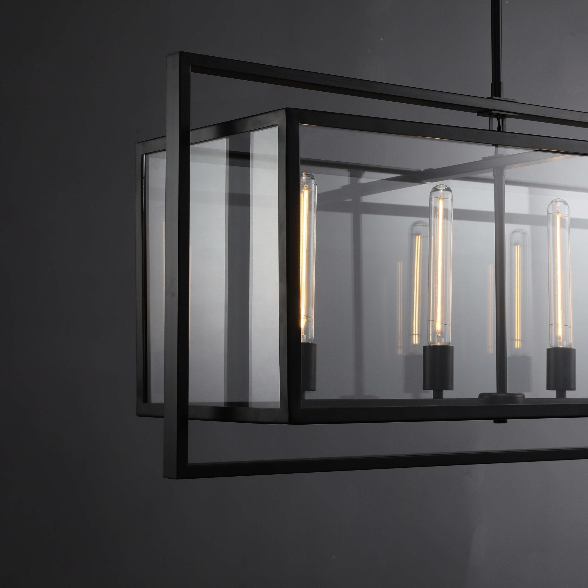 72 Inch Glass Rectangular Chandelier - Beckman - Cyran Lamps