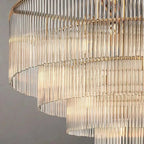Amad  Round Glass Rod Chandelier