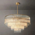 Amad  Round Glass Rod Chandelier
