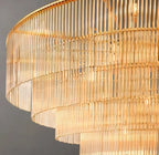 Amad  Round Glass Rod Chandelier