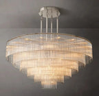 Amad  Round Glass Rod Chandelier