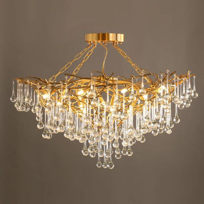 TLL Arcadia Branch Brass Chandelier