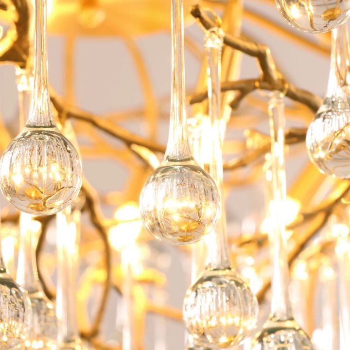 TLL Arcadia Branch Brass Chandelier