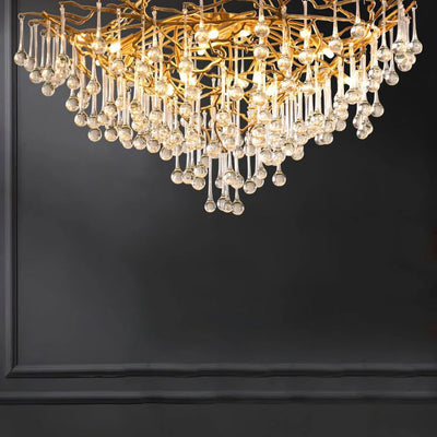 TLL Arcadia Branch Brass Chandelier