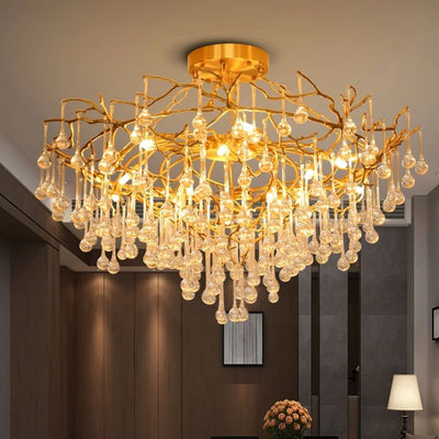 TLL Arcadia Branch Brass Chandelier