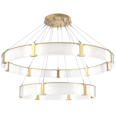 Modern Light Luxury Two-tier Glass Ring Chandelier