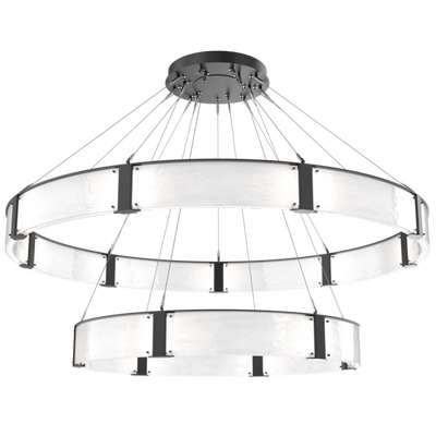 Modern Light Luxury Two-tier Glass Ring Chandelier