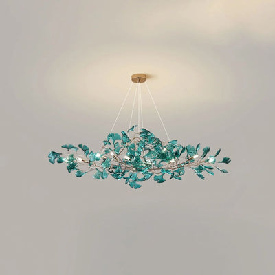 Colorful Glass Ginkgo Leaf Chandelier