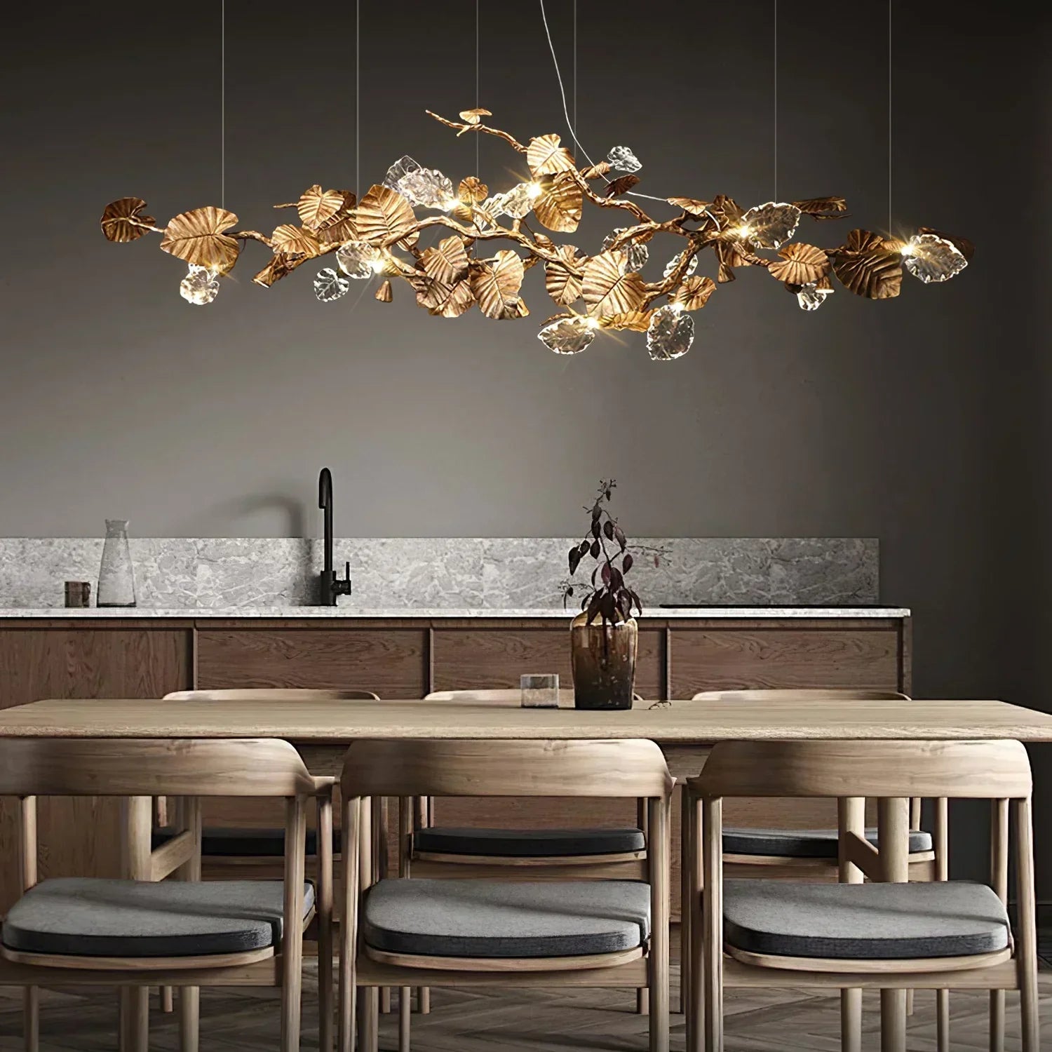 TLL Gold Leaf Chandelier