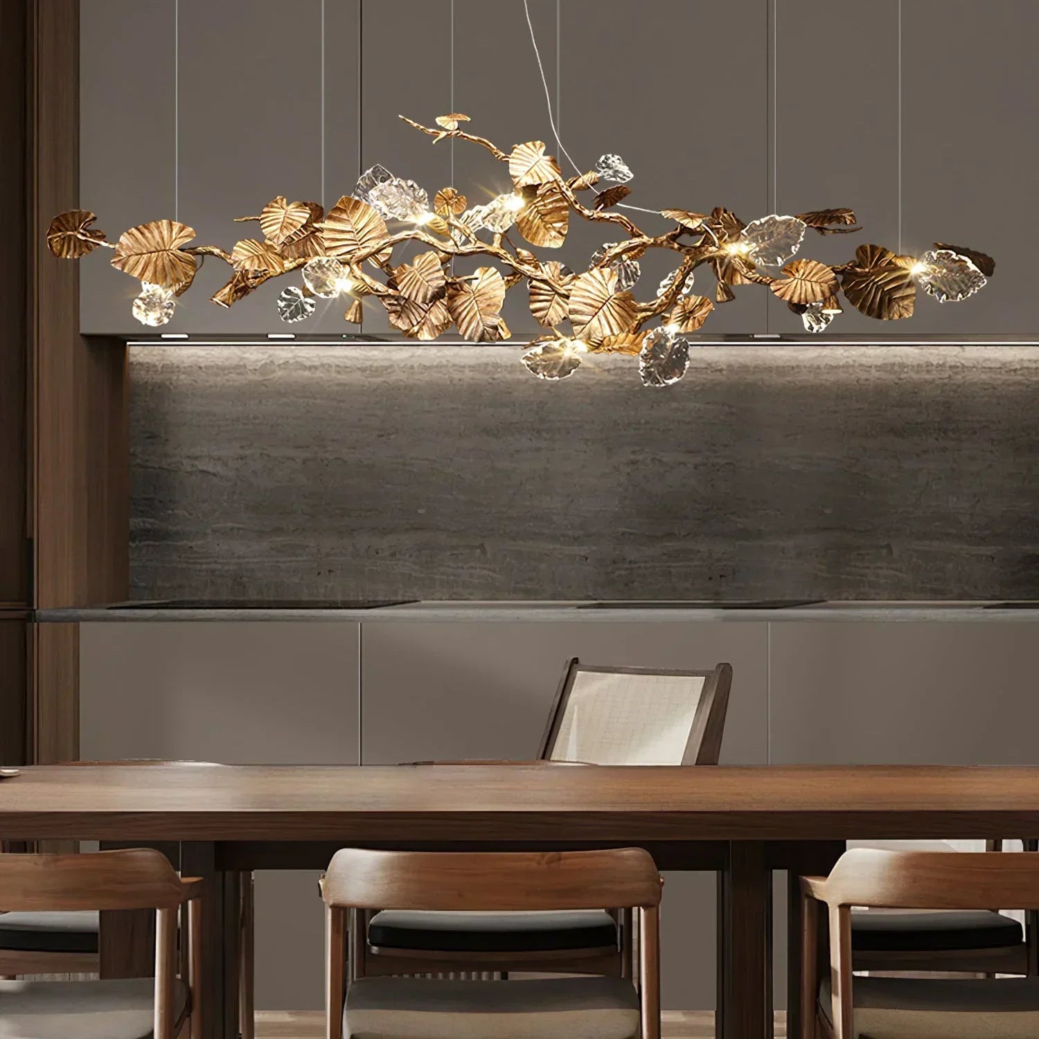 TLL Gold Leaf Chandelier