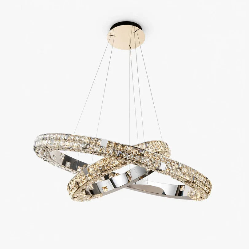 Aura K9 Crystal 2 Ring Chandelier